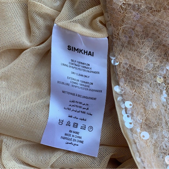 Simkhai Amrita Sequin Lace Midi Slit Slip Long Skirt Ginger Root Tan Nude - Picture 11 of 12